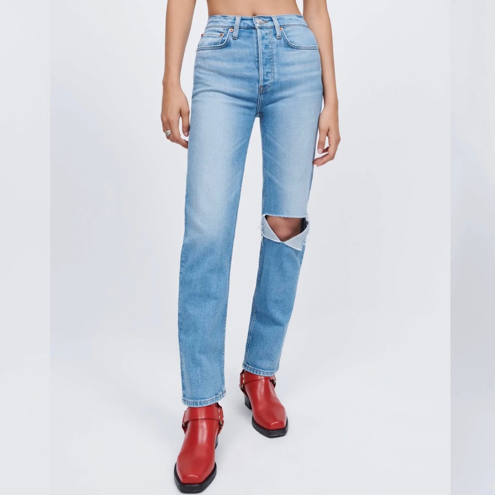Re/done Comfort Stretch High Rise Stove Pipe jeans